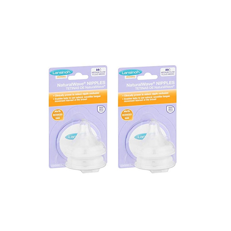 Lansinoh mOmma Medium-Flow Nipple 4-Count