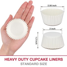Goalfly Heavy Duty Standard White Cupcake Liners, 200 Pcs Muffin Liners, Paper Muffin Cups, No Muffin Pan Needed