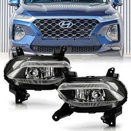 KEEKPO - For 2019-2020 Hyundai Santa Fe Front Bumper Fog Lights Driving Lamps w/Switch Kits Pair Replacement Left+Right