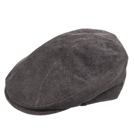 ULTRAFINO Soho Antique Genuine Leather Newsboy Ivy Cap Grey 7 3/8