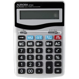 Aurora DT303 Desktop Calculator with Large Display and Keys,Silver