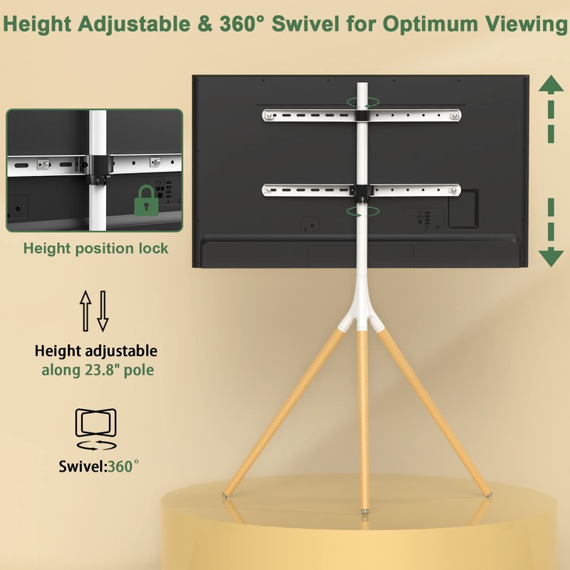 UPGRAVITY Easel TV Stand with Tripod Base for 45" to