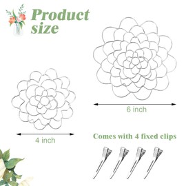 2Pcs Flower Arrangement Holder,4"and 6"Wire Flower Arranging Tool,Stainless Steel Bendable Reusable Floral Grid Flower Frog for Vase Bouquets Plant Fixation