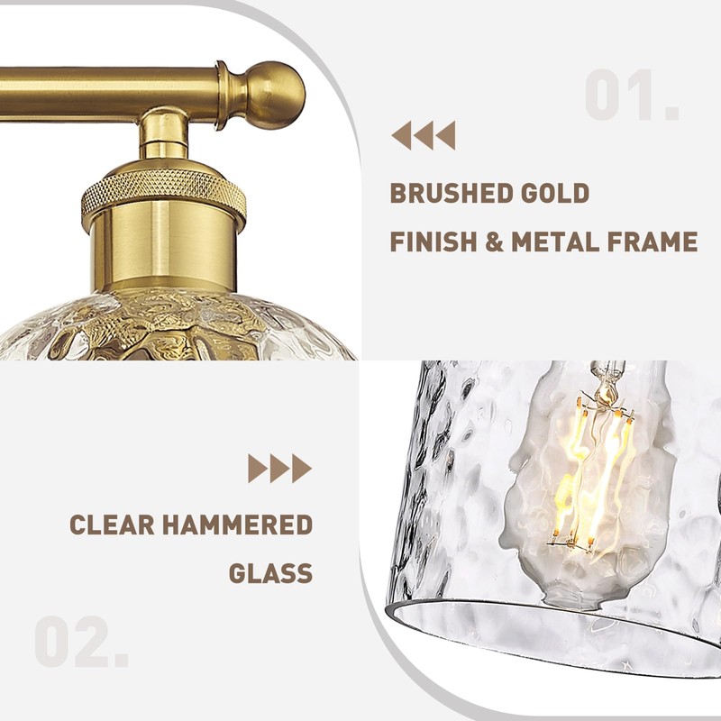 zeyu 27'' Modern Vanity Lights Over Mirror, 4-Light Brushed Gold