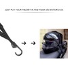 Watris Veiyi Helmet Rope, 63cm/24.8" Motorcycle Helmet Strap, Black Retractable