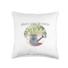 Plant Your Dreams Watering Can and Sprout Design Throw Pillow