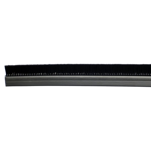 Tanis Brush FPVC141036 Stapled Strip Brush with Flexible PVC, H-Shaped Profile, Black Nylon Bristles, 3' Overall Length, 1" Trim Length, 2" Overall Height