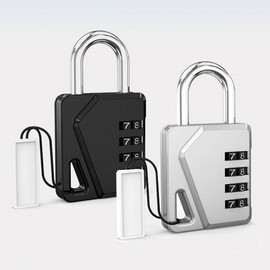 Name Tag 4-Dial Combination Padlock for Warehouse, Gate & Store Combination Lock (Silver) 2ea