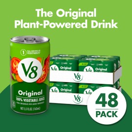 V8 Original 100% Vegetable Juice, 5.5 fl oz Can (48 Pack)