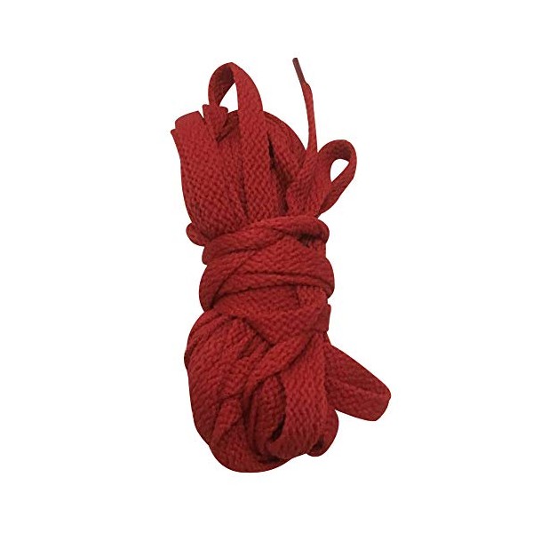 ANUFER 3.7M Long Colorful Shoelaces for Canvas Knee Boots Red