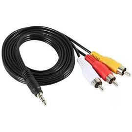 Unbranded 3RCA Male to 3.5mm Male Cable 5ft Adapter Audio Video Cord AV DV AUX Converter