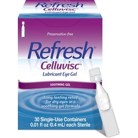 Refresh Celluvisc Lubricant Soothing Eye Gel, 0.01 oz Single Use Vials, 30 Count Per Box (2 Boxes) by Refresh