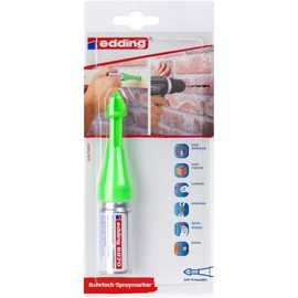 edding 8870 Borehole Spray Marker by Marxman - 1 Marker - Neon Green - Marking Drill Holes - Up to 50 mm Deep - Fluorescent Chalk Paint