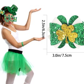 HDKXBEJ St Patricks Day Headband Hair Clips Green Irish Hat Shamrock Lucky Hair Accessories Festival Accessories for Woman (B)