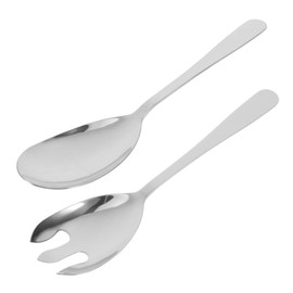 iplusmile 2pcs Stainless Steel Salad Server Set Elongated Thickened Fork and Spoon for Buffets Appetizers and Dessert Versatile Dining Utensils for Home and Events