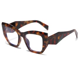 Long Keeper Blue Light Glasses Women's Cat Eyes Anti Blue Light Computer Glasses Blue Light Blocking Glasses Oversized Square Anti Glare Blue Light Filter Glasses, leopard