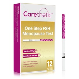 Carethetic [Paquete de 12] Tiras reactivas de FSH para la menopausia: Kit de prueba rápida para la menopausia en casa, detección de FSH de alta sensibilidad