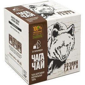 Imported Russian Premium Birch Chaga Tea "Taiga Owner", 20 pyramids of 2g/ 1.41oz Net. Total 1.41oz