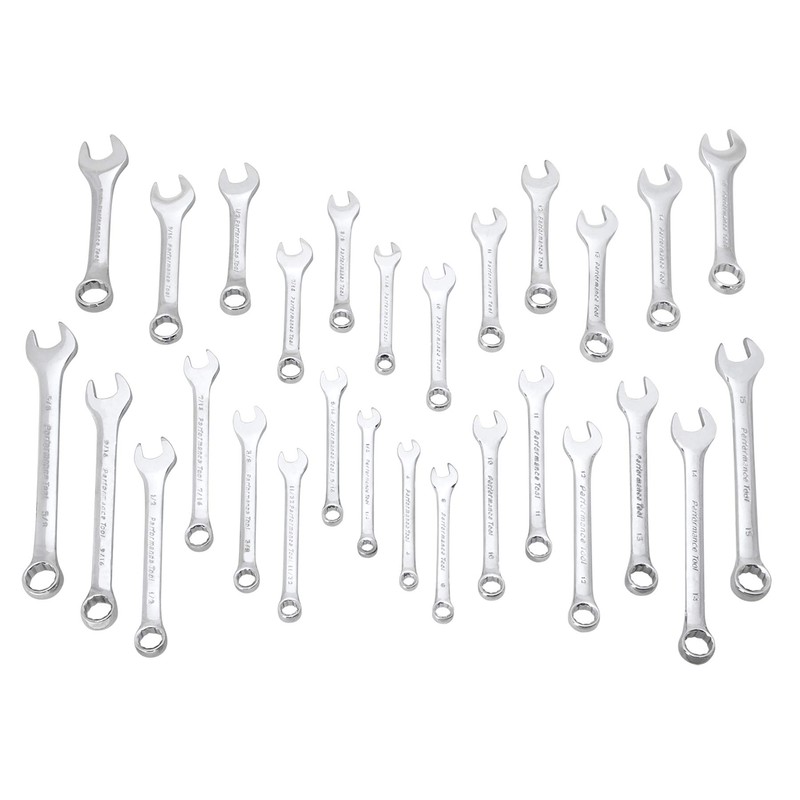 Performance Tool W1093 28pc SAE & MET Wrench Set