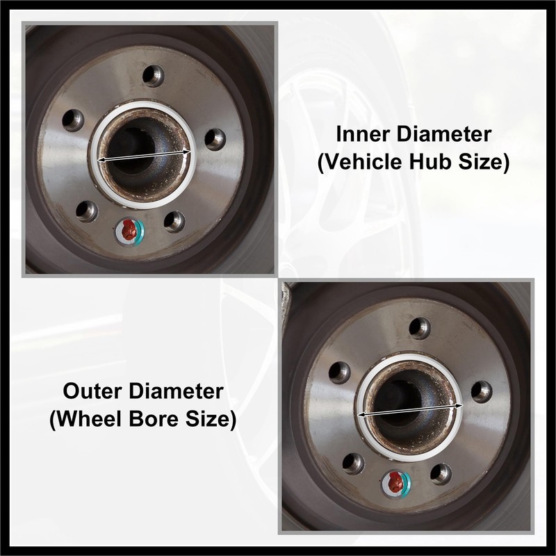 Hihaha 4pcs 73.1 to 57.1 mm Aluminium Alloy Car Hub