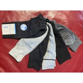 Perry Ellis $30 PERRY ELLIS Dress Socks | 6 Pair | Grey Black | Shoe 7-12 Sock 10-13