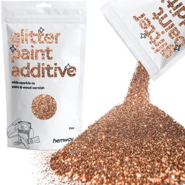 Hemway Glitter Paint Additive Crystals for Acrylic Emulsion Paint, Interior & Exterior Walls, Wood, Varnish, Matt, Gloss, Furniture 100g / 3.5oz - Fine (1/64" 0.015" 0.4mm) - Bronze Brown