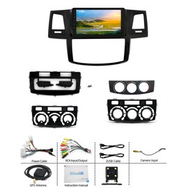 IKASEFU 9 inch Car Radio Receiver for Toyota Hilux 2005-2014 with Wireless Carplay Android Auto, 2+32G Touch Screen Car Stereo with GPS Navigation WiFi Bluetooth