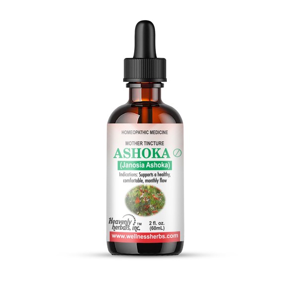 Heavenly Herbals, Inc. Ashoka Q – Mother Tincture – Janosia Ashoka – Saraca Indica – Traditional Uterine Tonic That Supports Healthy Menstruation – 2.0 fl oz, Made in USA