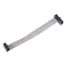 MECCANIXITY 2.54mm Pitch IDC 10 to 16 Pins Dual Female Connector Motherboard Flat Ribbon Cable Wire 15cm 6" Grey
