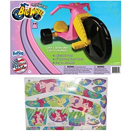 The Original Big Wheel Trike Black/Pink Limited Edition for Girls 16" w/ARIEL The Little Mermaid Decals