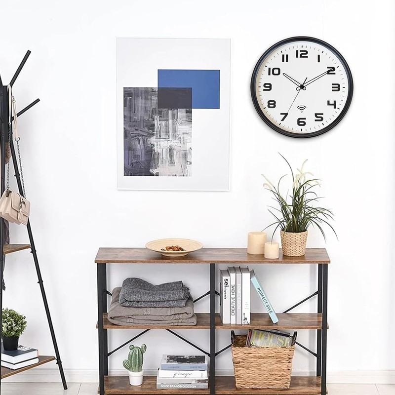 OCEST 12Inch Wi-Fi Wall Clock with Auto Sync Time &