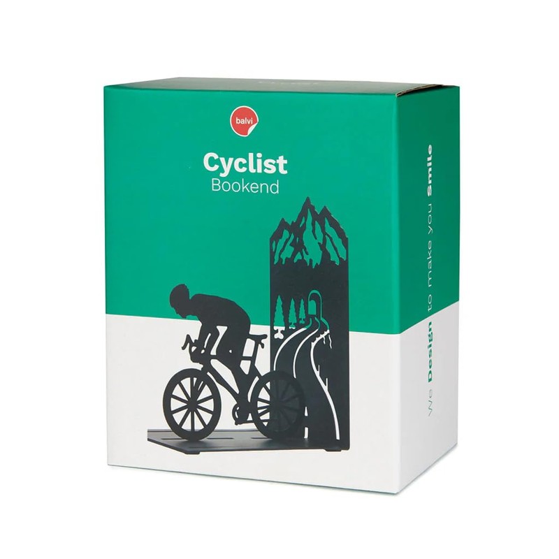 Balvi Le Tour Bookend Black A Cyclist on a Mountain