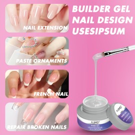 AIJIMEI Builder Gel-30g,Transparent Aufbaugel für Gelnägel,Nagelgel UV Aufbaugel,Hard Gel UV Gel Builder,UV Gel zur Nagelverlängerung und Modellage,Nail Art Acrylgel für Nägel