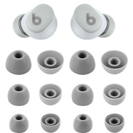 ALXCD Eartips Compatible with Beats Solo Buds, S/M/L 3 Sizes 6 Pairs Soft Silicon Earbuds Tips Replacement Ear Tips, Compatible with Beats Solo Buds 6 Pairs Storm Gray