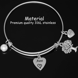 Hutimy Best Auntie Gifts Bracelet for Aunt Gifts Aunts Auntie Bangle Bracelets Gift Ideas Present for Aunties Jewelry Best Aunt Bracelet