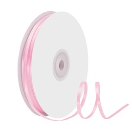 BVIEAKD 1/8" X 100 Yards Pearl Pink Satin Thin Ribbon Solid Color Double Faced Ribbons Perfect for Crafts Wedding Decor Bow Making Arts Sewing and More