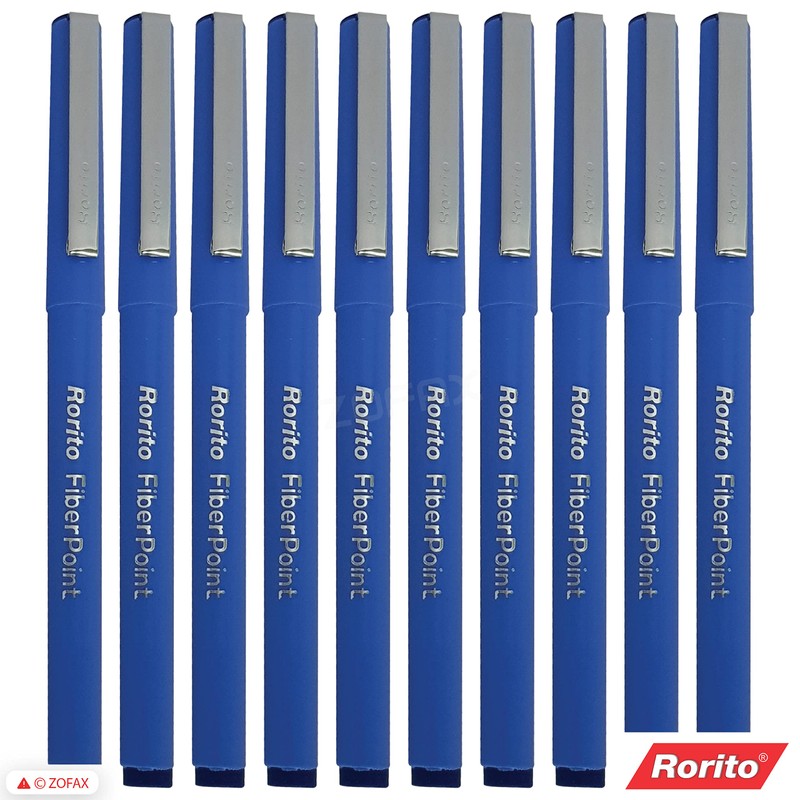 FibrePoint Fineliner Pens, BLUE, Extra Fine Tip (0.5mm), Pack of
