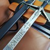 Medieval White Wolf Silver Steel Sword Metal Two Handed Replica