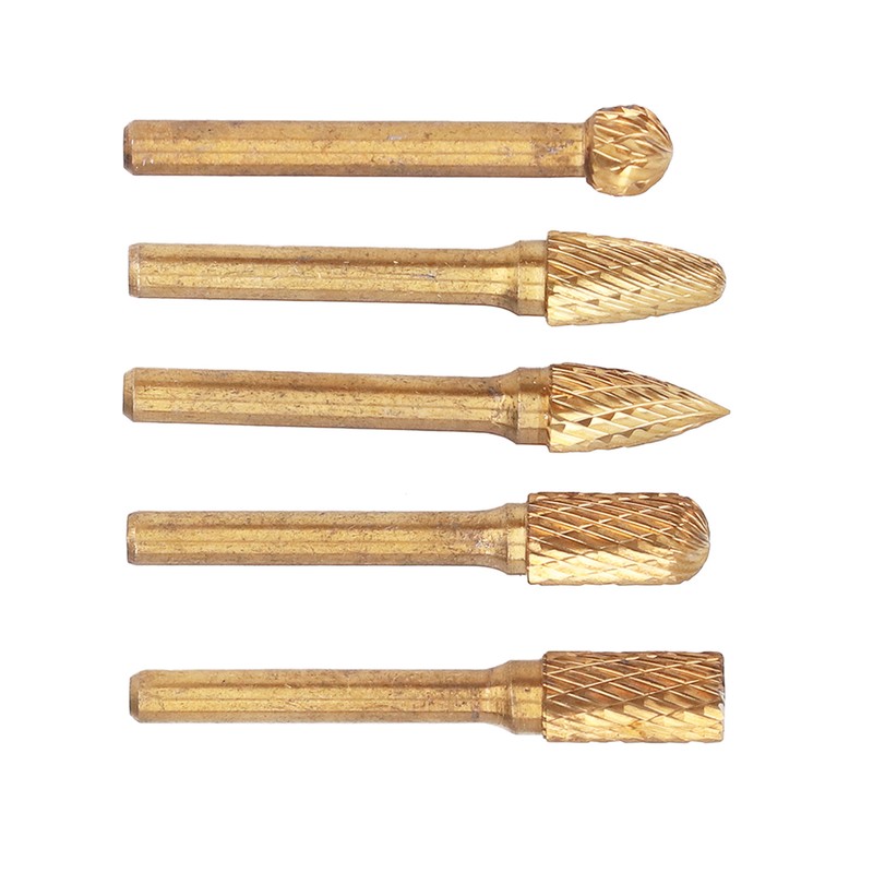 5Pcs Grinding Bit Head Rotary File Burr Double Cut Tool