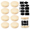 8 Pack Oui Yogurt Jar Lids, Natural Bamboo Wooden Covers