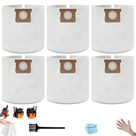 6-Pack VF3503 Replacement Vacuum Bags,Compatible with Ridgid 6 to 9 Gallon Wet Dry Vacuum,Size B Shop Vac Bags for Ridgid,Part# WS32090F2