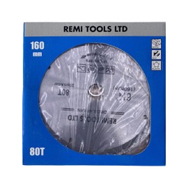 REMI TOOLS LTD Circular Fine Cutting Wood Saw Blade TCT Circular 160mm x (20mm Bore)(16mm Reduction Ring) x 80 Teeth x 2.5mm Kerf