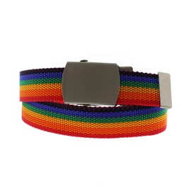 Zac's Alter Ego Adjustable Children's Rainbow Slider Buckle Canvas Webbing Belt