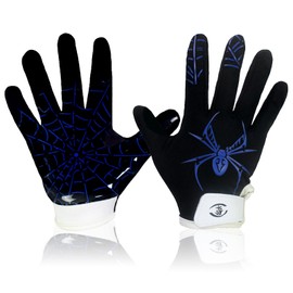 hisptgo Youth Football Gloves, Ultra Sticky Receiver Gloves for Kids with Enhanced Grip and Protection, Ideal for Flag and Touch Football, Spider Blue