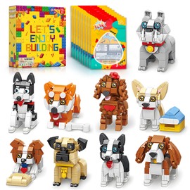 HIGH GODO 9pack Party Favors Mini Dogs Building Set, Adorable Animals Building Set for Classroom Prizes Goodie Bags Stuffers, Party Favors Birthday Gift for Kids 8+ (1002PCS)
