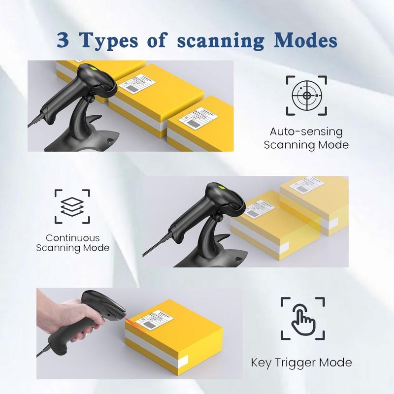 Barcode Scanner with Stand USB Wired Inventory 2D 1D QR