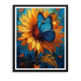 Natuyalo Paint by Number Kits for Adults Paint by Numbers for Adults Beginner, DIY Paint by Numbers for Ideal Gift Home Wall Decor (Butterfly on Sunflower, 16x20 Inch)