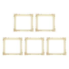 QUARKZMAN Pack of 5 Vintage Resin Picture Frames, 3.4 x 3.4 Inch Mini Picture Frame, Oval Rectangle Wall Hanging Frame, Display Frame, Photo Holder for Home, Wall Jewellery, Display, Hotel Decor,