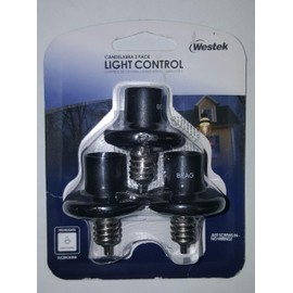 Westek Candelabra 3-Pack Light Control (Saves Energy, Dusk to Dawn, Outdoor, Screw-in