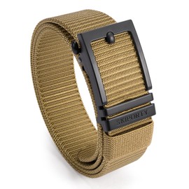 SKiporty Tactical Ratchet Belts for Men, Golf Nylon Web Work Belt with Automatic Slide Buckle, Adjustable Trim to Fit